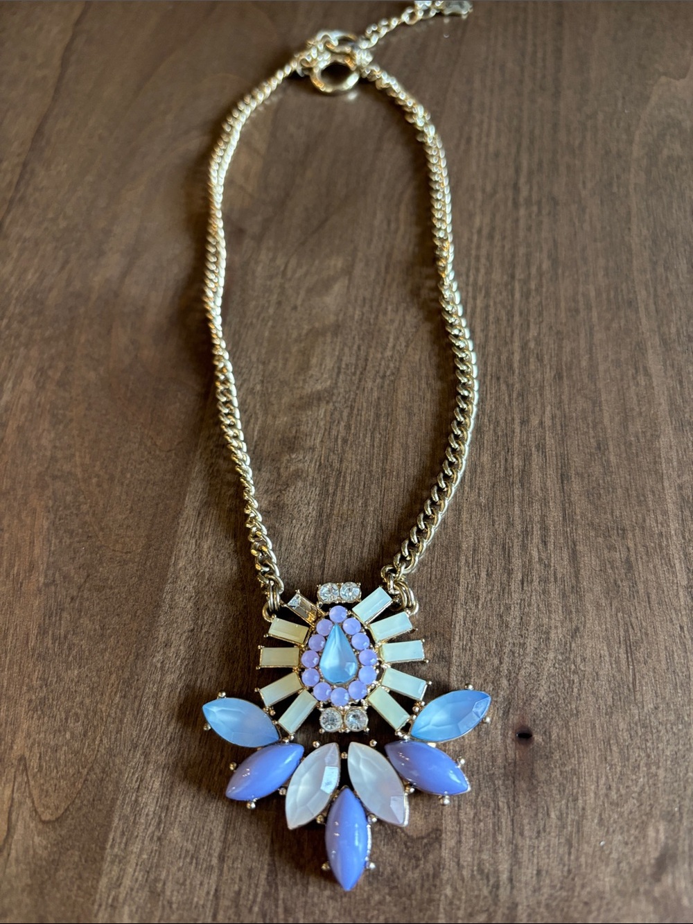 Juicy Couture Gold-Tone Necklace with Iridescent Lavender Opal Pendant